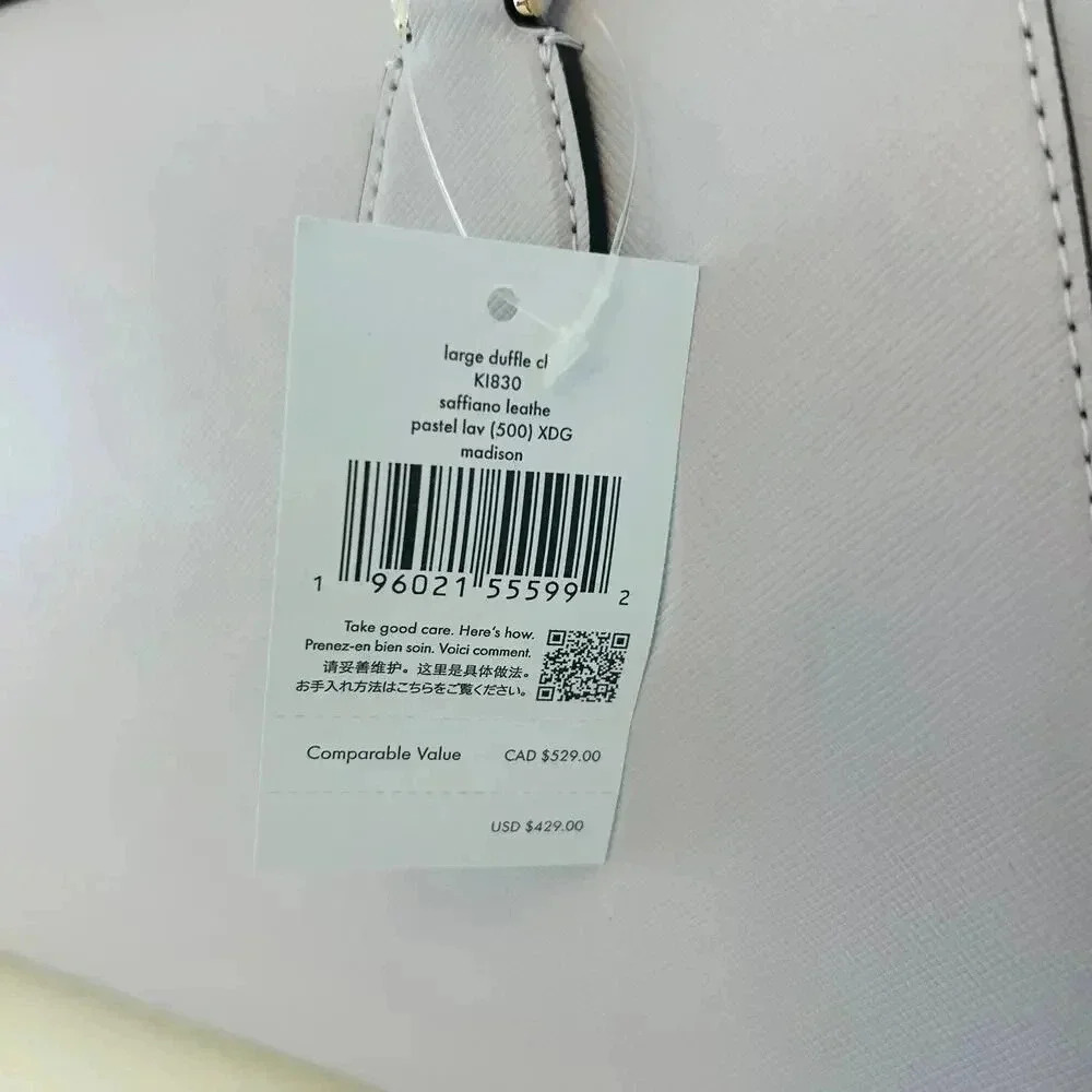 Kate Spade  Madison Large Duffle satchel  Crossbody Bag Pastel Lavender - Picture 6 of 10